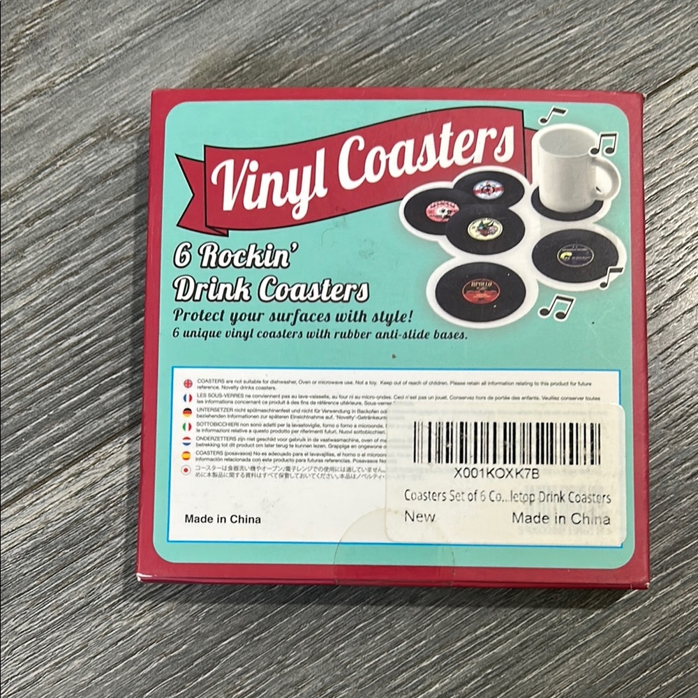 Rockabilly Vinyl Coasters - Set of 6 - Picture 2 of 3